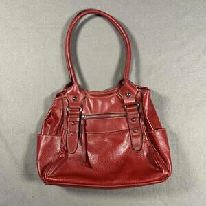 Shoulder Bag Red Leather Vintage Y2K